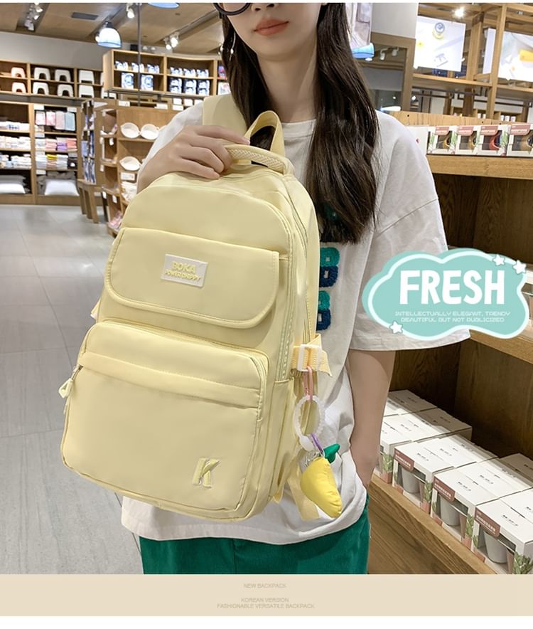 Plain Logo Crossbody Bag / Backpack / Pear Charm / Set