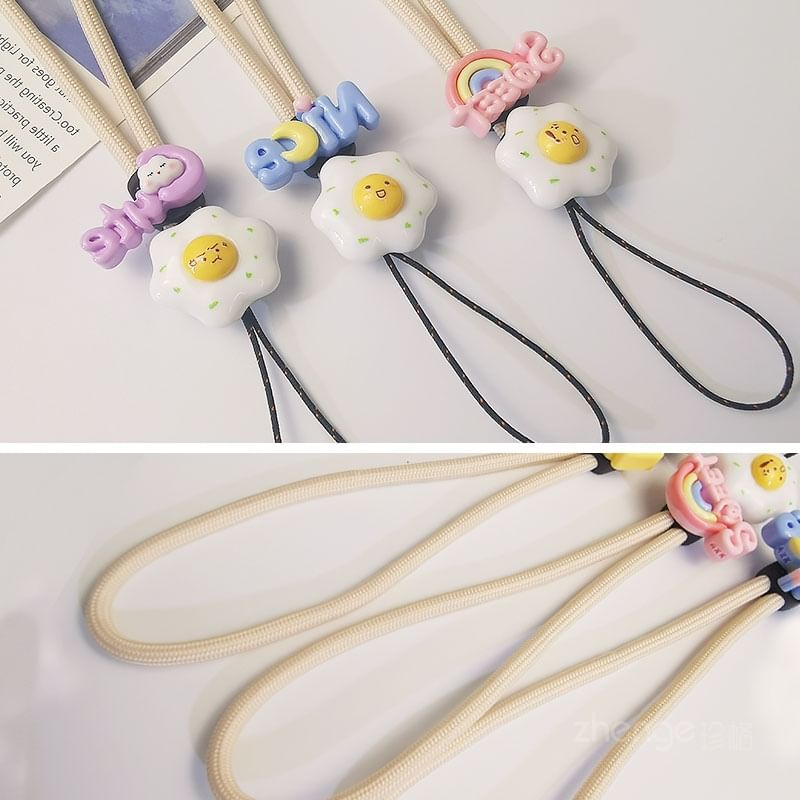 Lettering Fried Egg Phone Strap (Various Designs)