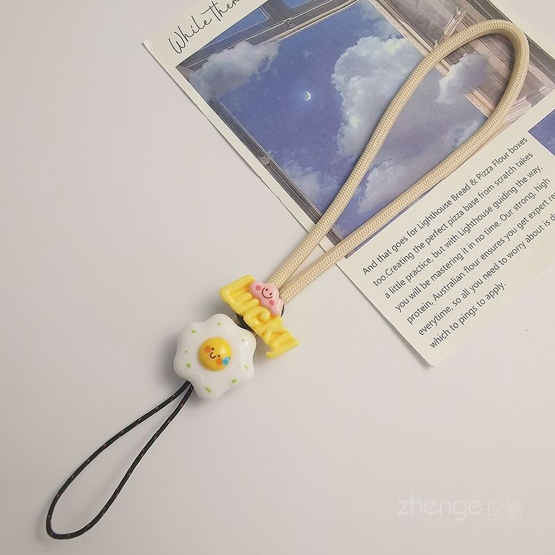 Lettering Fried Egg Phone Strap (Various Designs)