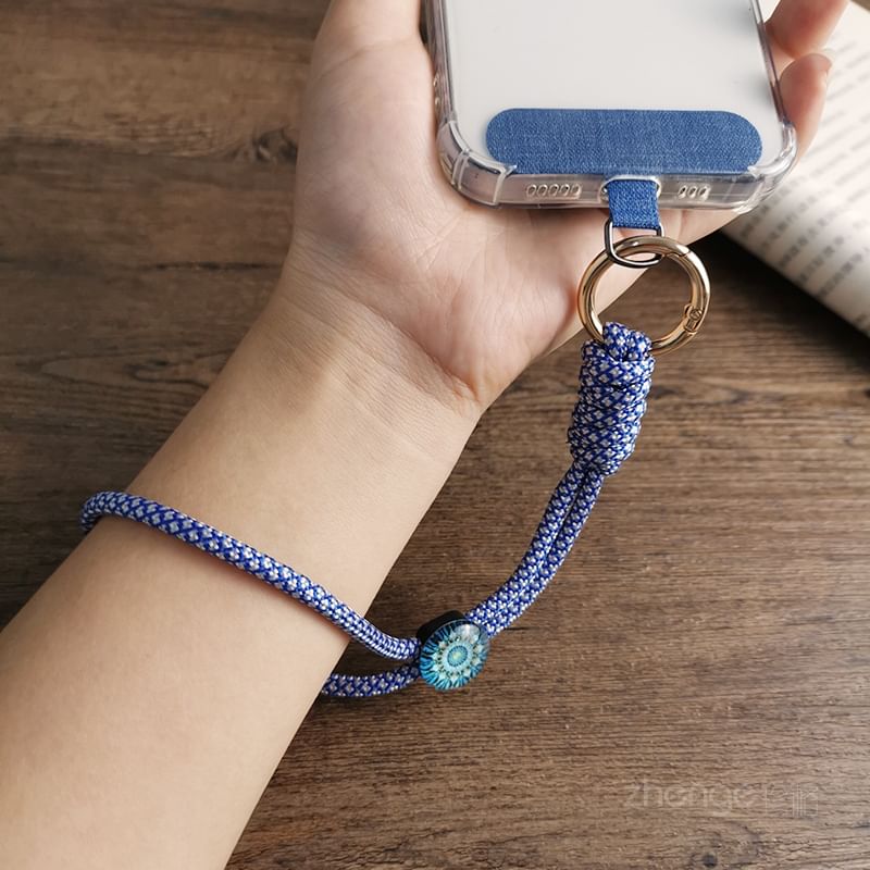 Woven Cord Phone Strap with Lanyard Pad