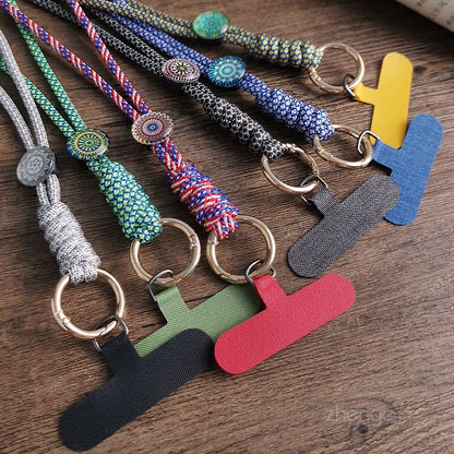 Woven Cord Phone Strap with Lanyard Pad