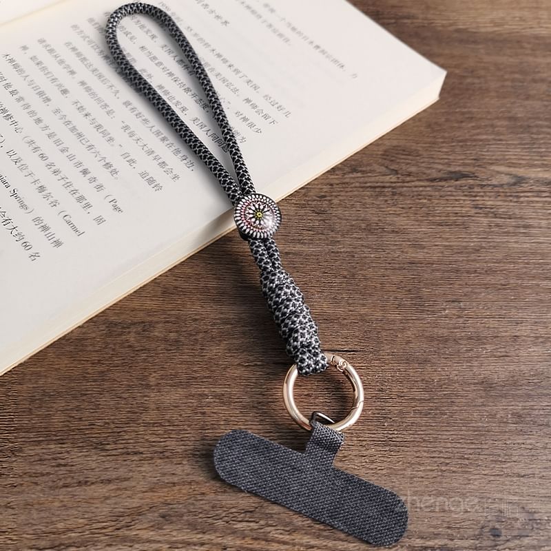 Woven Cord Phone Strap with Lanyard Pad