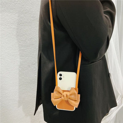 Phone Case Faux Bow Leather
