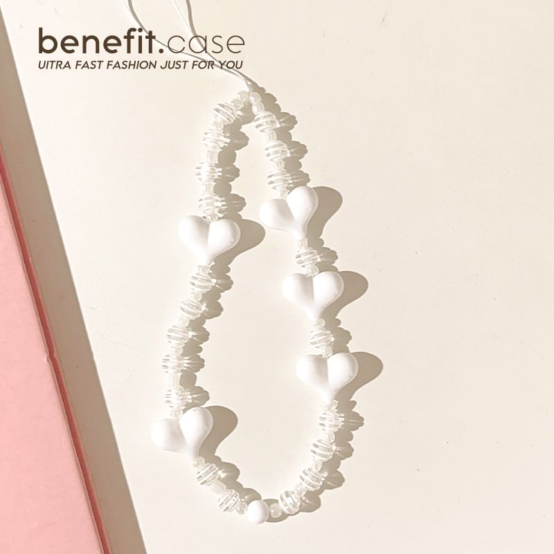 Heart Bead Phone Strap