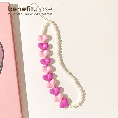 Heart Bead Phone Strap