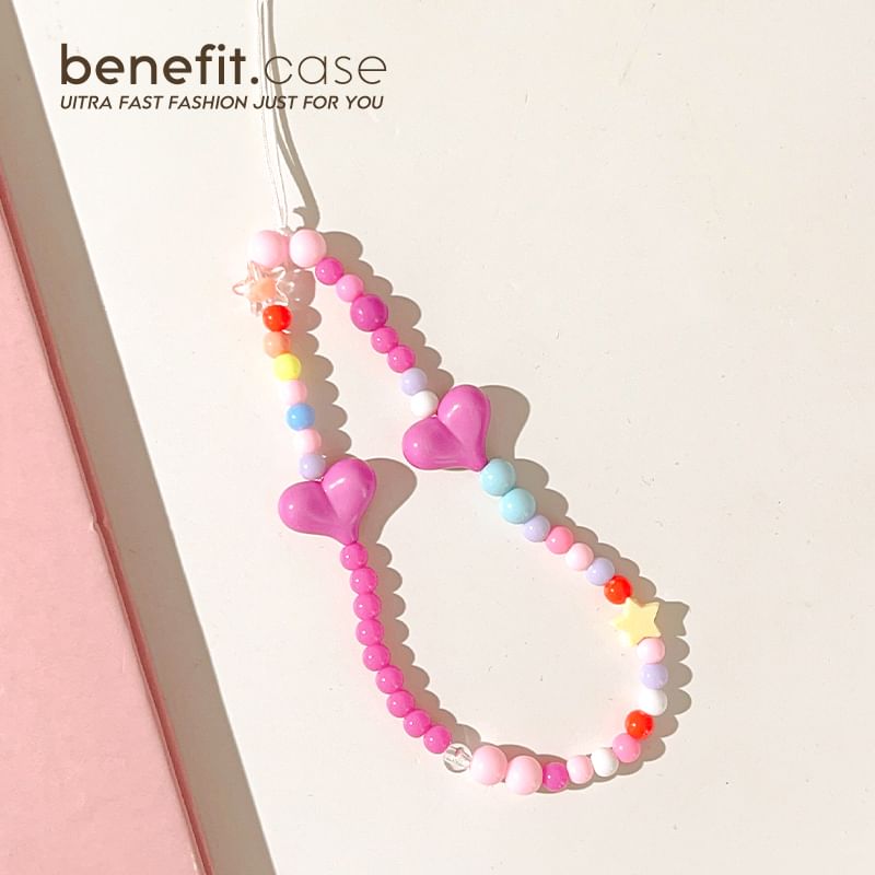 Heart Bead Phone Strap