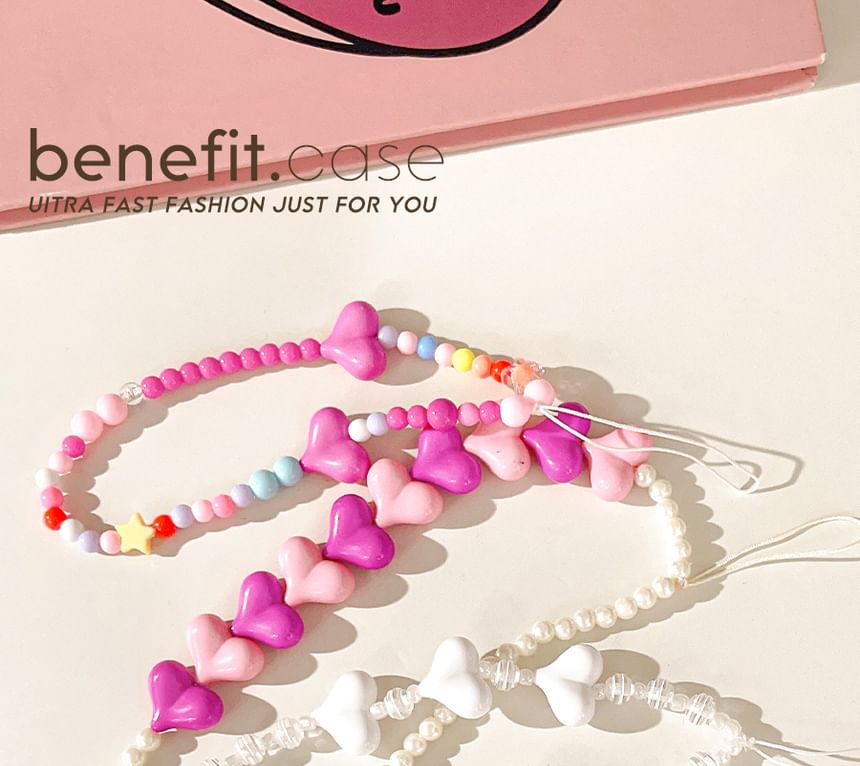 Heart Bead Phone Strap