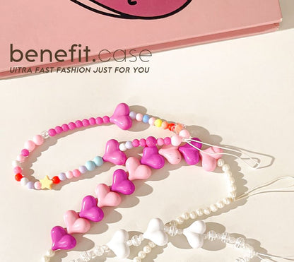 Heart Bead Phone Strap