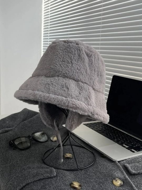 Fleece Plain Bucket Hat