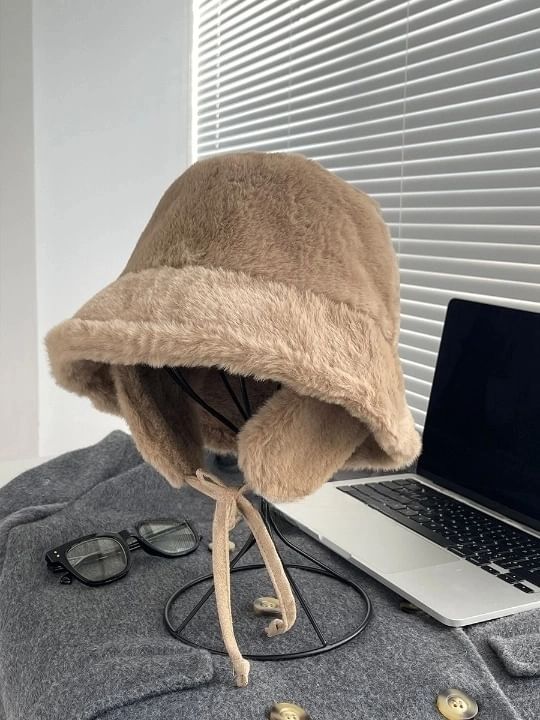 Fleece Plain Bucket Hat