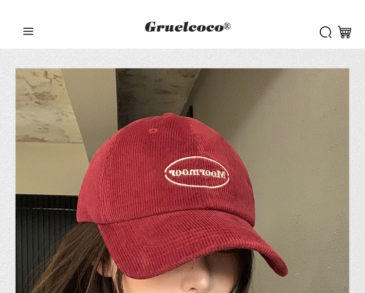 Lettering Corduroy Cap