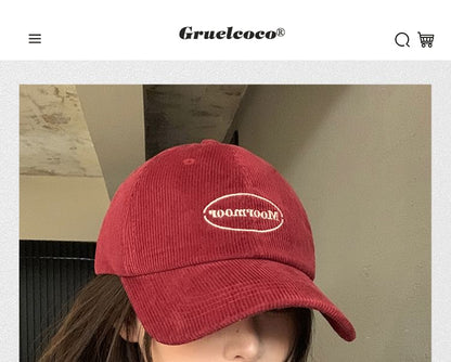 Lettering Corduroy Cap