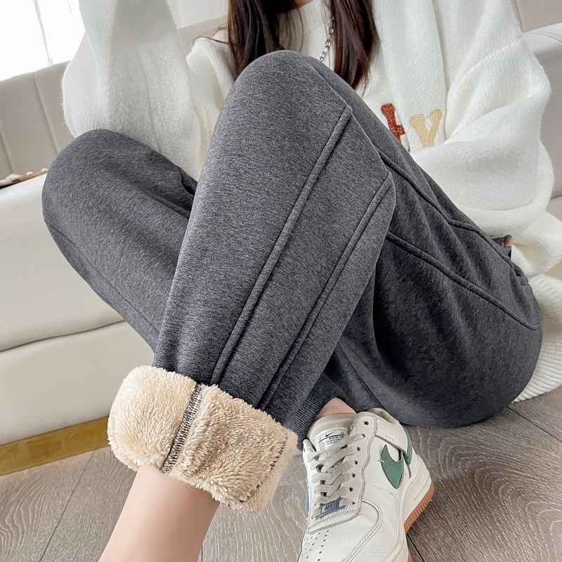 Fleece Lined Plain Sweatpants