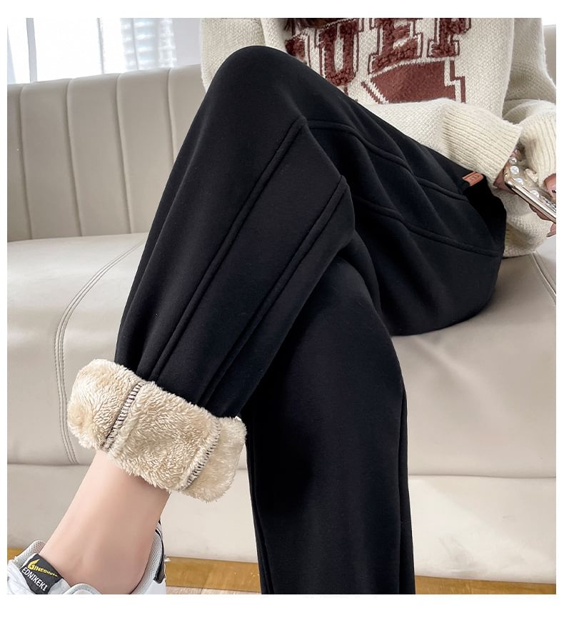 Fleece Lined Plain Sweatpants