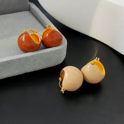 Glaze Alloy Huggie Earring