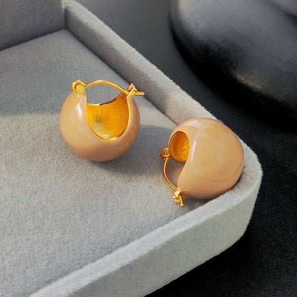 Glaze Alloy Huggie Earring