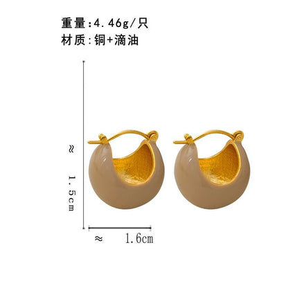 Glaze Alloy Huggie Earring