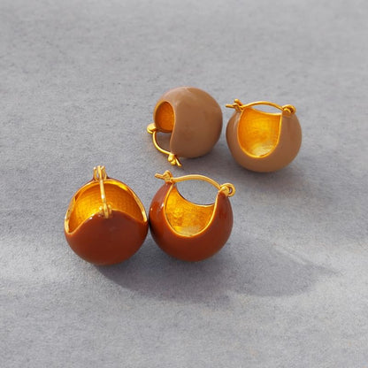 Glaze Alloy Huggie Earring