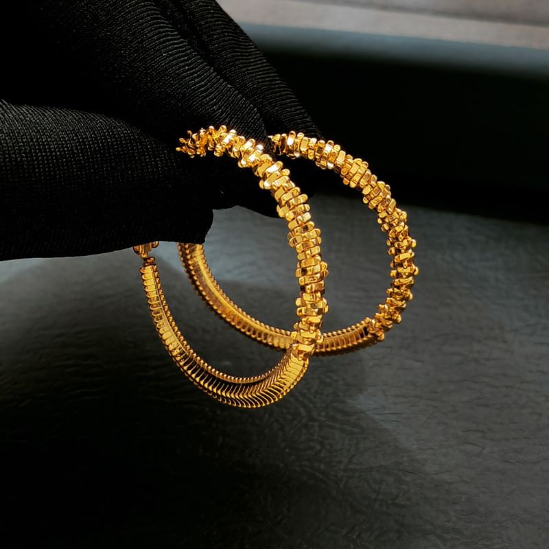 Textured Alloy Hoop Earring