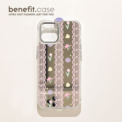 Print Lace Mirrored Floral Phone Case