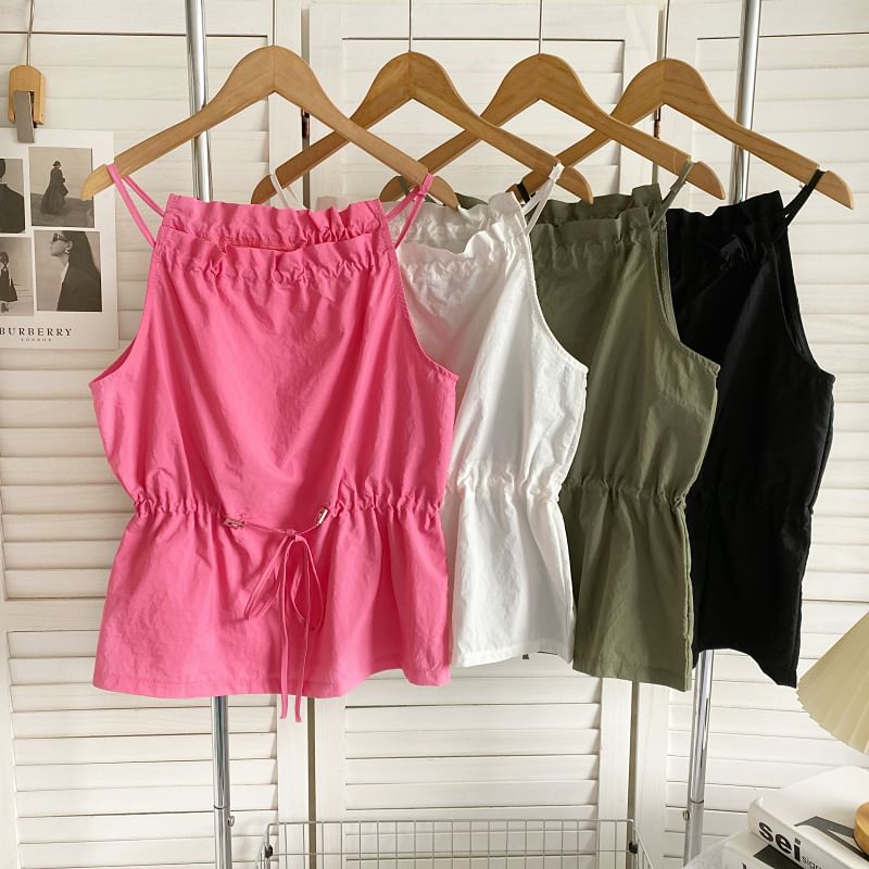 Plain Drawstring Camisole Top