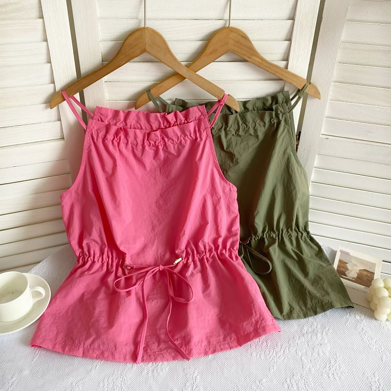 Plain Drawstring Camisole Top