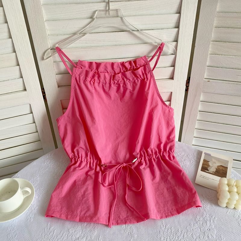 Plain Drawstring Camisole Top