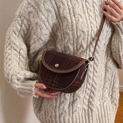 Plaid Flap Crossbody Bag
