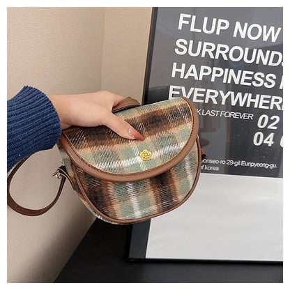 Plaid Flap Crossbody Bag
