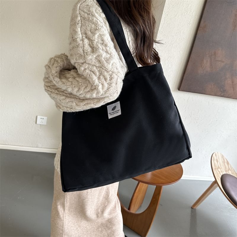 Plain Label Applique Tote Bag