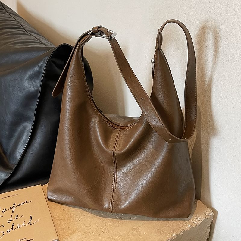 Bag Leather Faux Tote Plain