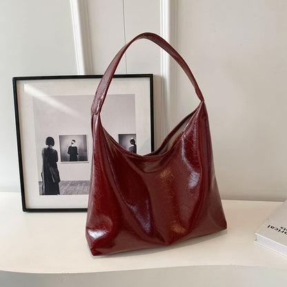 Bag Plain Faux Leather Tote