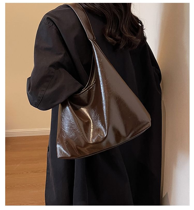 Bag Plain Faux Leather Tote