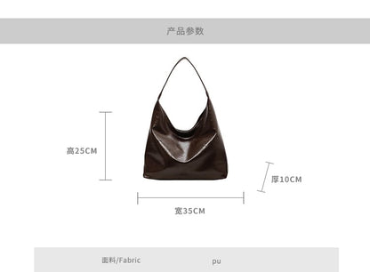 Bag Plain Faux Leather Tote