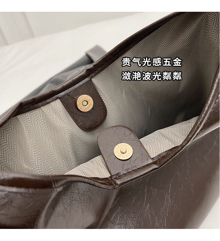 Bag Plain Faux Leather Tote