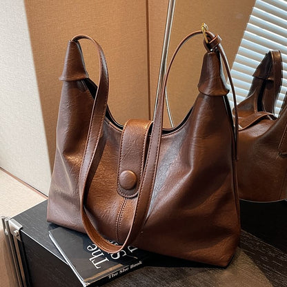 Tote Leather Bag Faux Plain