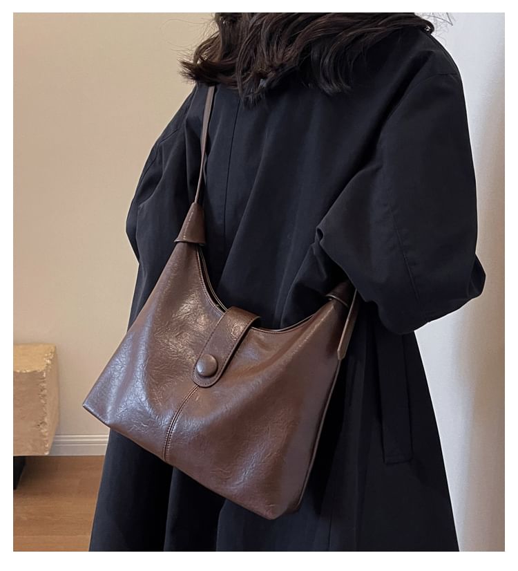 Plain Leather Faux Bag Tote