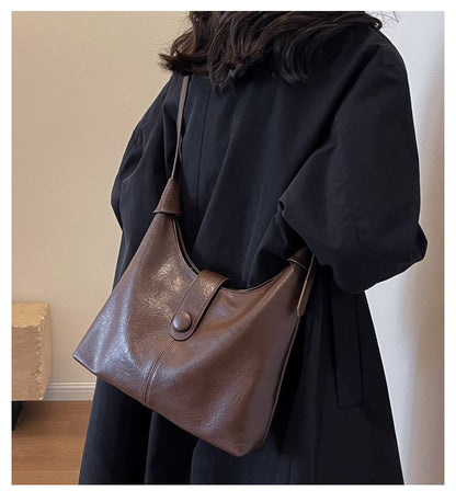 Plain Leather Faux Bag Tote