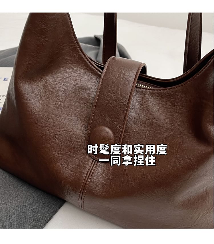 Tote Leather Bag Faux Plain