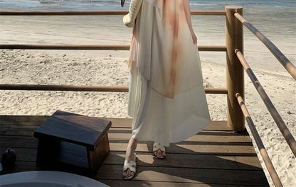 Spaghetti Strap Print Maxi A-Line Dress