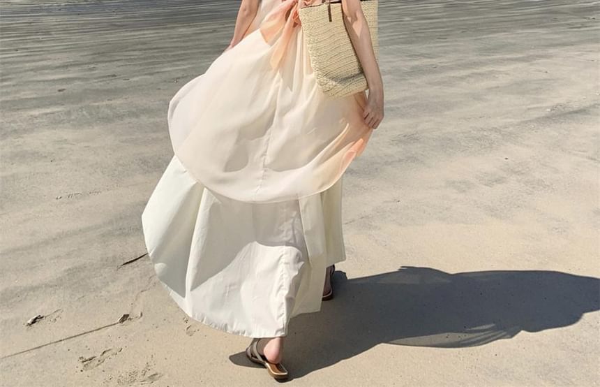 Spaghetti Strap Print Maxi A-Line Dress