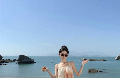 Spaghetti Strap Print Maxi A-Line Dress