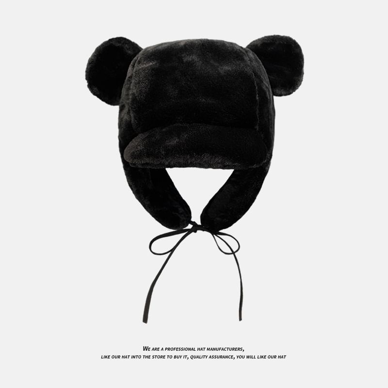 Bear Ear Chenille Trapper Hat