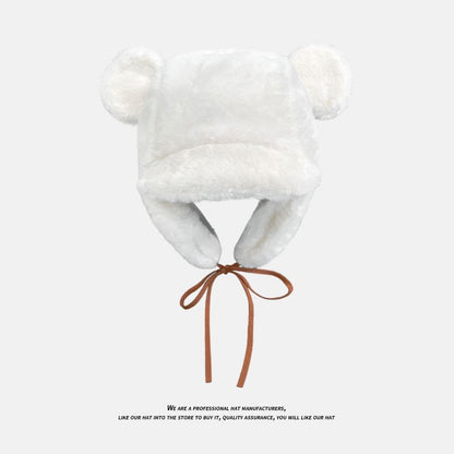 Bear Ear Chenille Trapper Hat