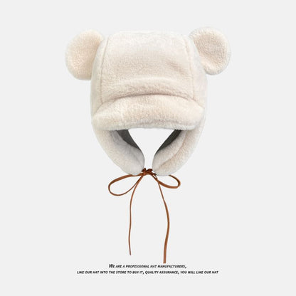 Bear Ear Chenille Trapper Hat