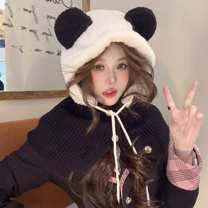 Bear Ear Faux Shearling Balaclava