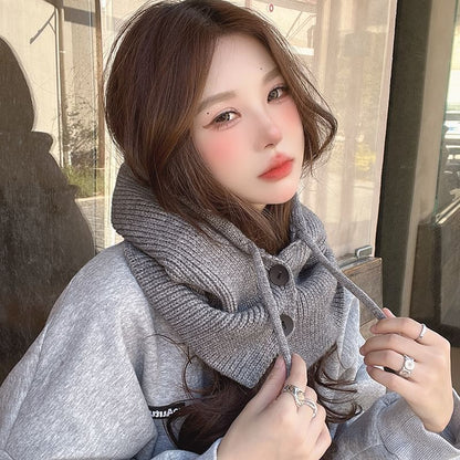 Buttoned Knit Balaclava