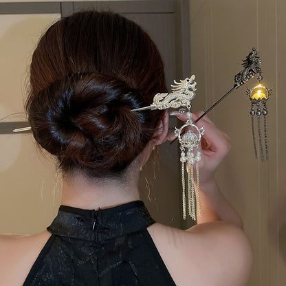 Dragon Faux Pearl Fringed Hair Stick