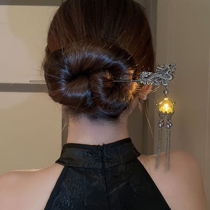 Dragon Faux Pearl Fringed Hair Stick