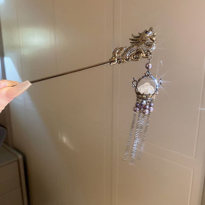 Dragon Faux Pearl Fringed Hair Stick
